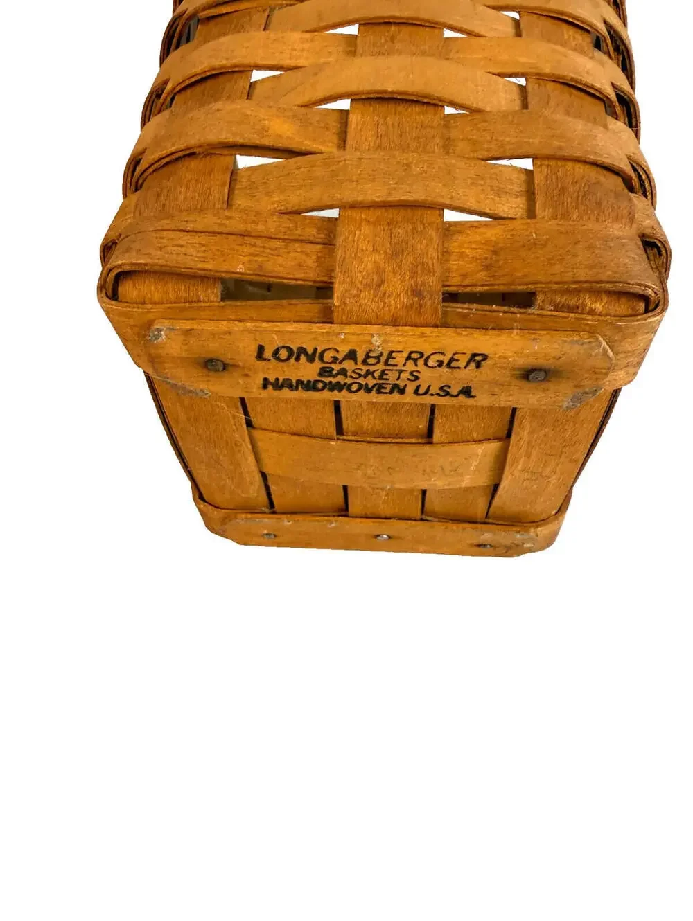 1985 Longaberger Medium Peg Basket w/Stationary Handle  5.5